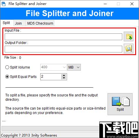 File Splitter and Joiner下载,文件拆分,文件管理